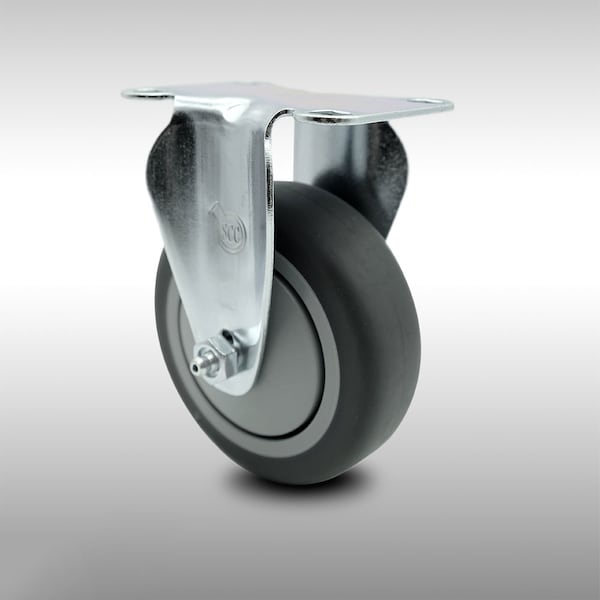 4 Inch SS Thermoplastic Rubber Wheel Rigid Top Plate Caster